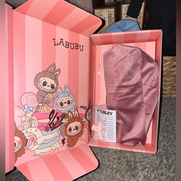 Stanley Inspired × Labubu Inspired Quencher H2.0 Tumbler – 40 oz (Pink Stripes) - Picture 5 of 6